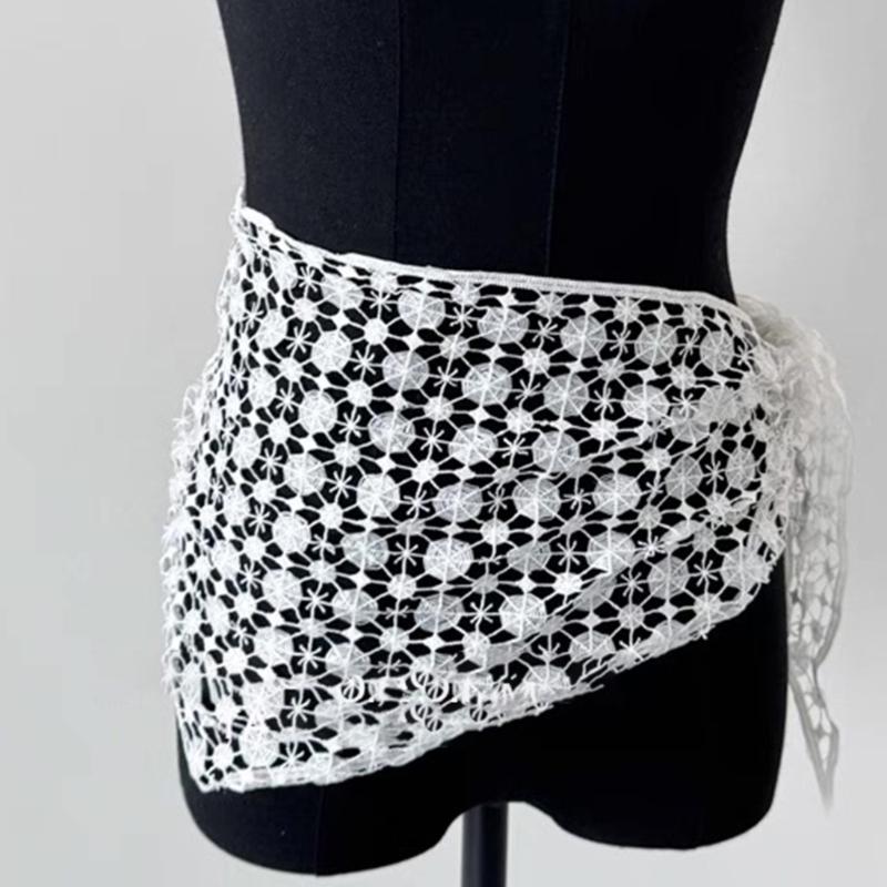 Ästhetischer Lochmuster-Schal Böhmischer Schal Kopfbedeckung Taillenschal Taschenband für Frauen Verschiedene Anlässe Beliebte Foto-Requisiten