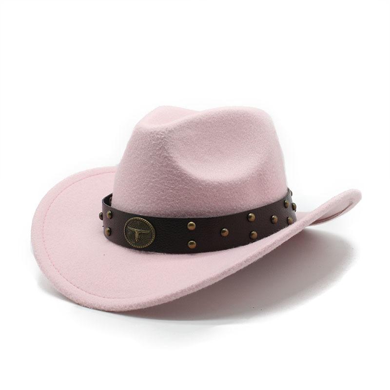 Western Cowboy Hat Woolen Felt Hat Men'S And Women'S Top Hat Outdoor Riding Hat