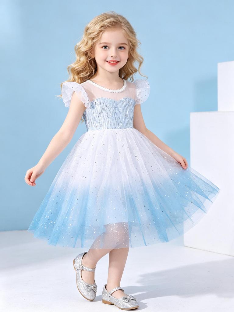 Princess Elsa Lace Dress - Cute & Stylish Short Sleeve for Girls
