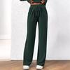 2025 Autumn Asymmetrical Long-Sleeve T-Shirt & Wide-Leg Pants Casual Loungewear Set