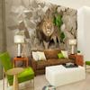Lion From Stone Wall Mural Background Graphic Wallpaper For Living Room Bedroom 3d Wallpapers