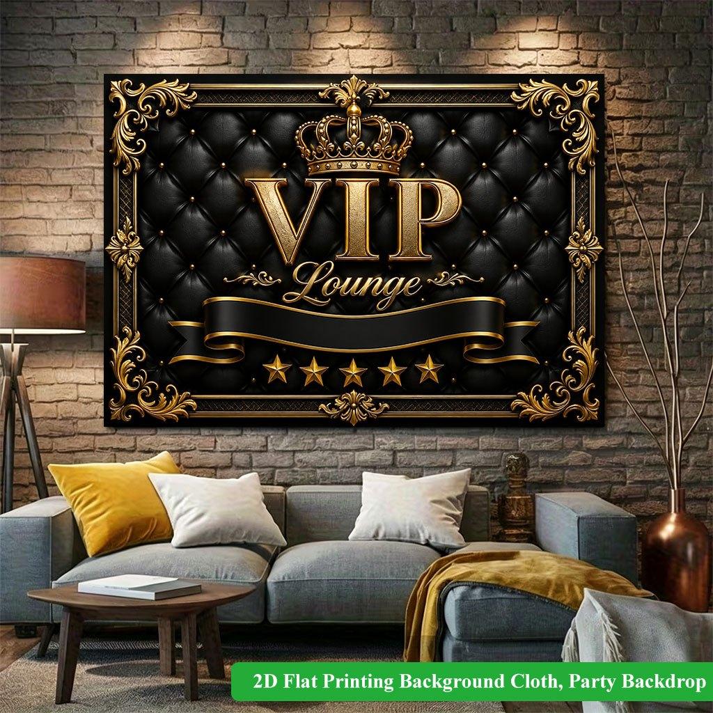 2D Flat Backdrop1pc Gold Crown Theme Design Backdrop Banner Polyester Wall Decor For Living Room Bedroom Office Outdoor Decor Party Holiday