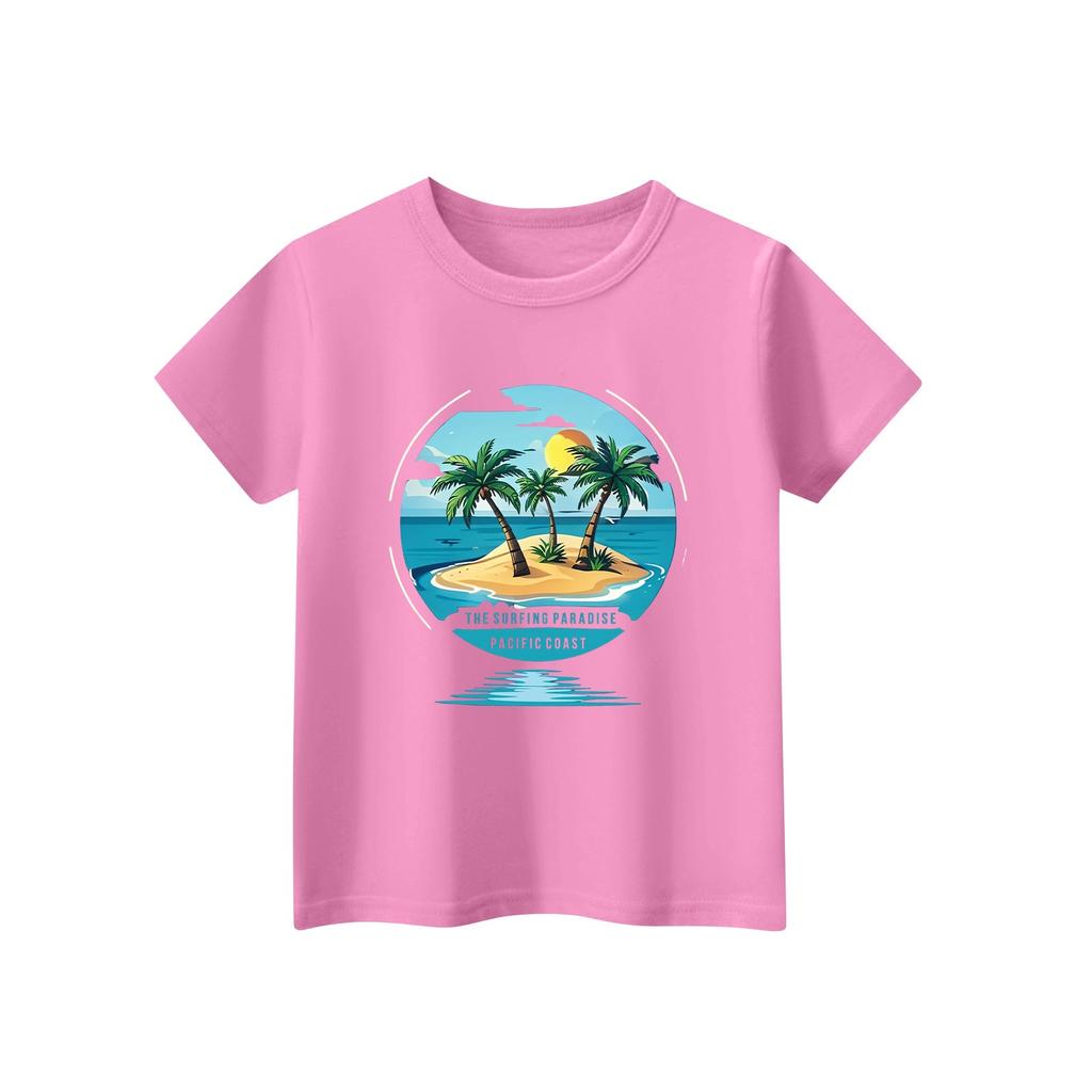 Children's Short Sleeve Neck T-Shirt Animal Print Daily Casual Top