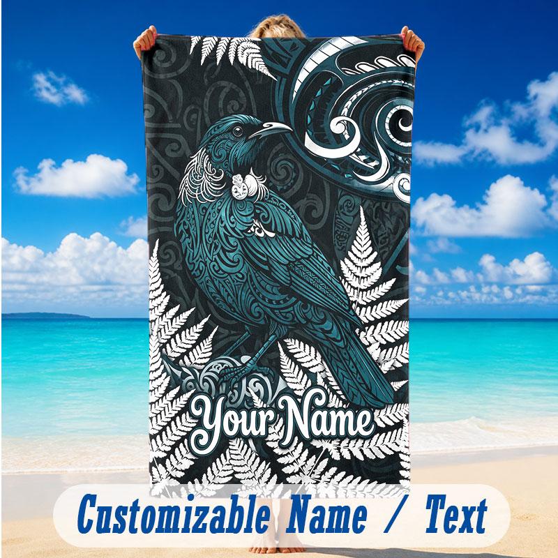 Decorative Artwork Theme Beach Towel Personalized Custom Name & Text Soft Quick Dry Beach Towel for Swimming Travel