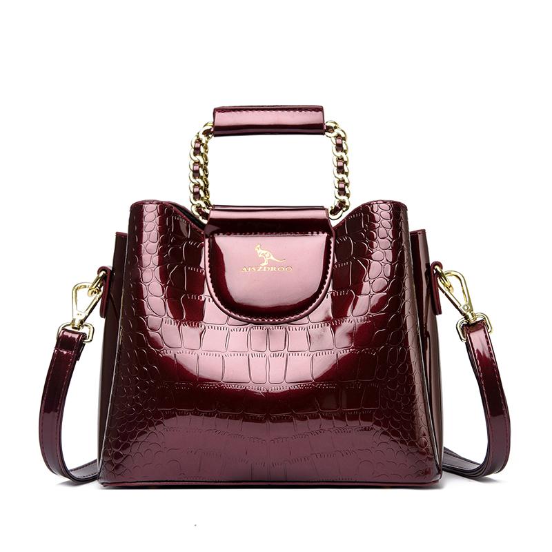 Luxury Shoulder Tote Bag Alligator Patent Leather Hand Bags for Women 2026 Designer Daily Commuting Handbags HIgh Quality Sac