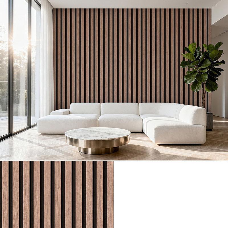 Self Adhesive Grille Wallpaper3D Fluted Wall Panel Sticker, Peel and Stick PVC Wallpaper for Living Room TV Background, Bedroom Wall Decor