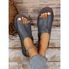 Women's New Plus Size Flat Ankle-Wrap Sandals Buckle Casual Style