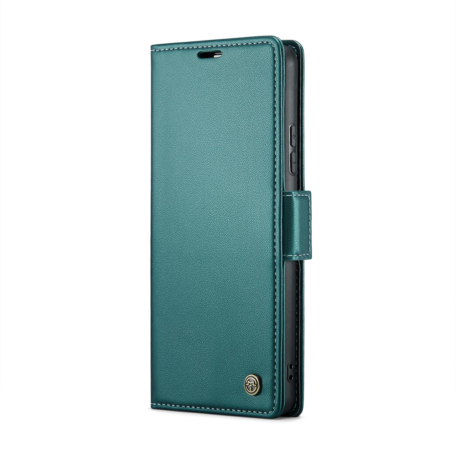

For Xiaomi Redmi Note 14 Pro+ 5G/14 Pro 5G/Poco X7 5G Leather Case CASEME 023 RFID Blocking 3 Card Slot Mobile Cover Green