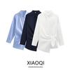 Fashion Style 2024 Summer New Arrival Women's Clothing Stylish Slim Looking Easiest for Match Double Breasted Poplin Shirt 9479306