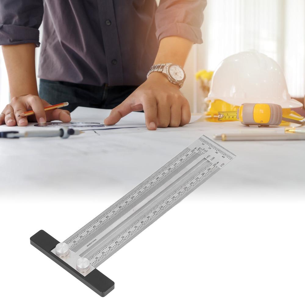 Stainless Steel Carpenter T Ruler Measuring Length 200mm Measuring Gauge  Industrial Layouts