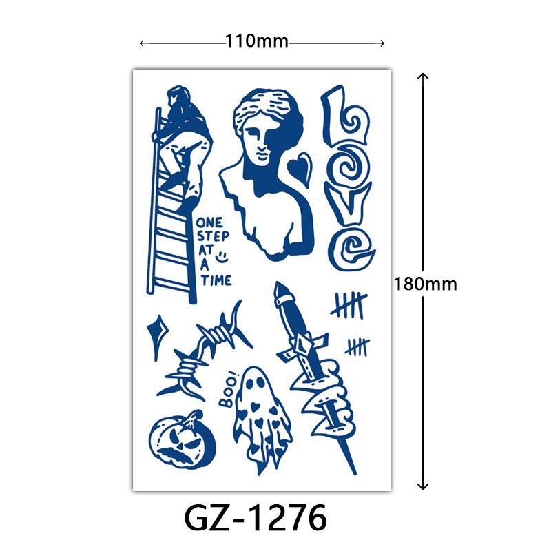 Herbal Tattoo Stickers, Juice Tattoo Stickers, Semi-Permanent English Letter Tattoo Stickers Tattoo