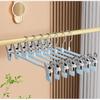 12Pcs Adjustable Metal Hangers With Clips, Non-Slip Space-Saving For Pants/Skirts & All Garments, Keep Clothes Tidy & Organized