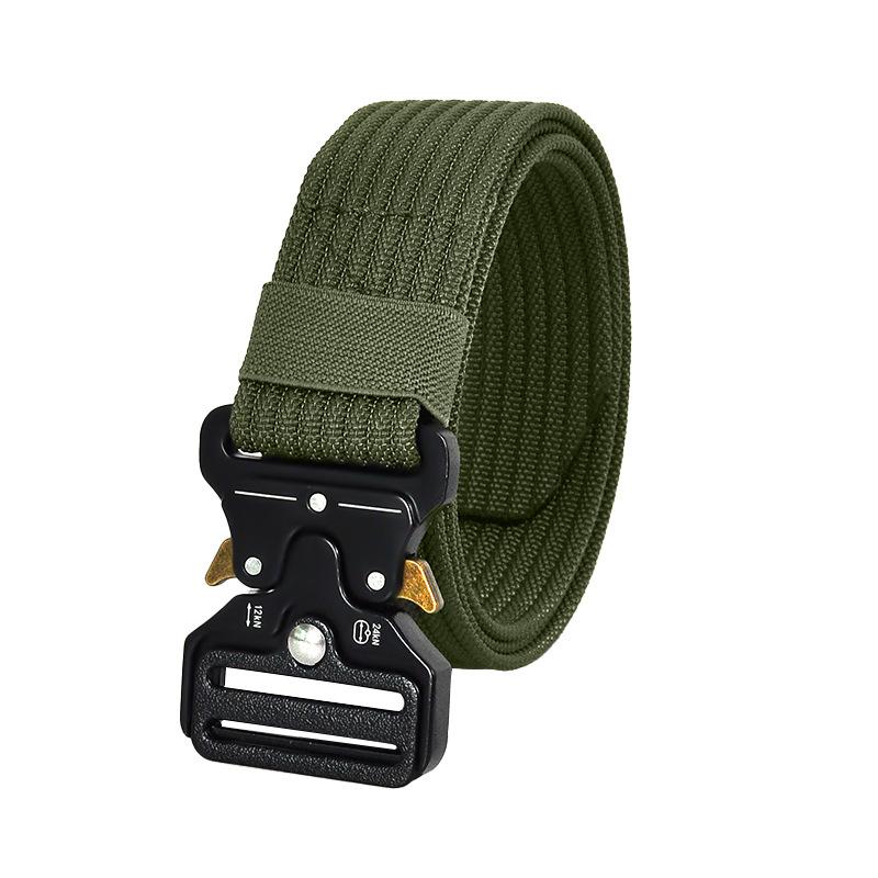 

Мужской непористый холщовый ремень с гладкой пряжкой, простой нейлоновый плетеный ремень для отдыха, молодежный модный трендовый брючный ремень 125cm армия зеленый