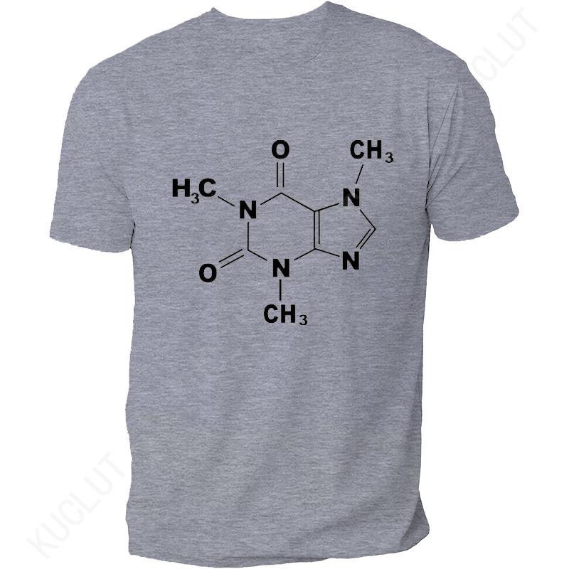 Science T Shirt Mens Funny Caffeine Molecule Gamer Geek Funny Tee Men's Summer Clothing Short Sleeve T-shirt Top Casual Tees