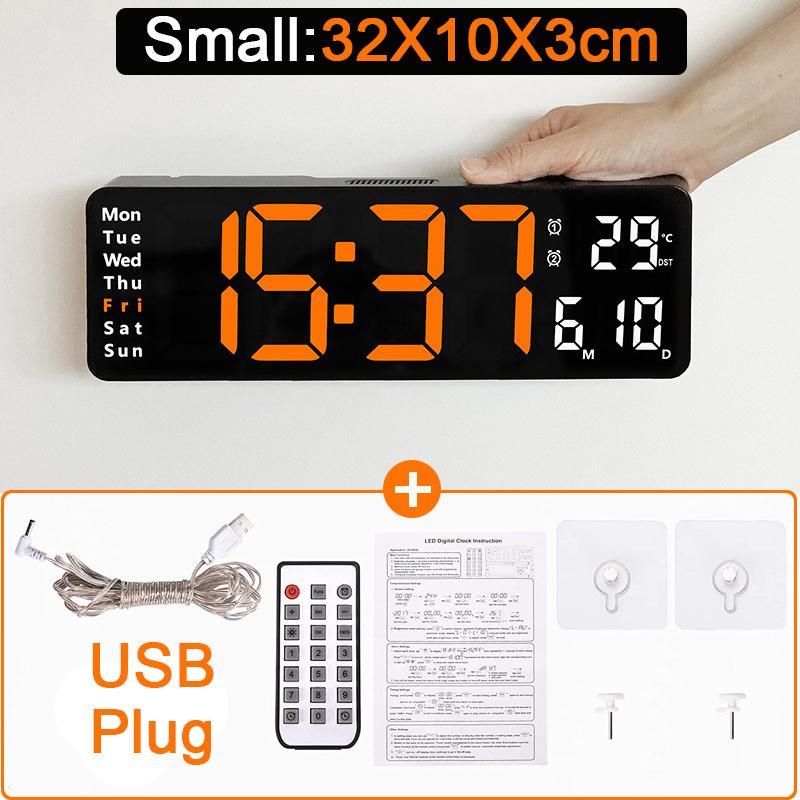 Ceas Digital de Perete Afișaj Mare LED Ceas Digital Cu Telecomandă Dimmer Automat de Luminozitate Ceas Mare Cu Temperatură