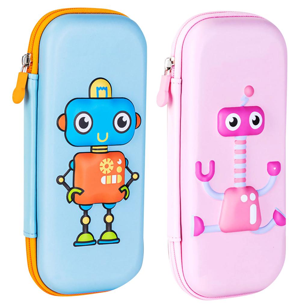3D Robot Pencil Case Kids Cartoon Pencil Box EVA Large Capacity Pen Holder Portable Pencil Pouch for
