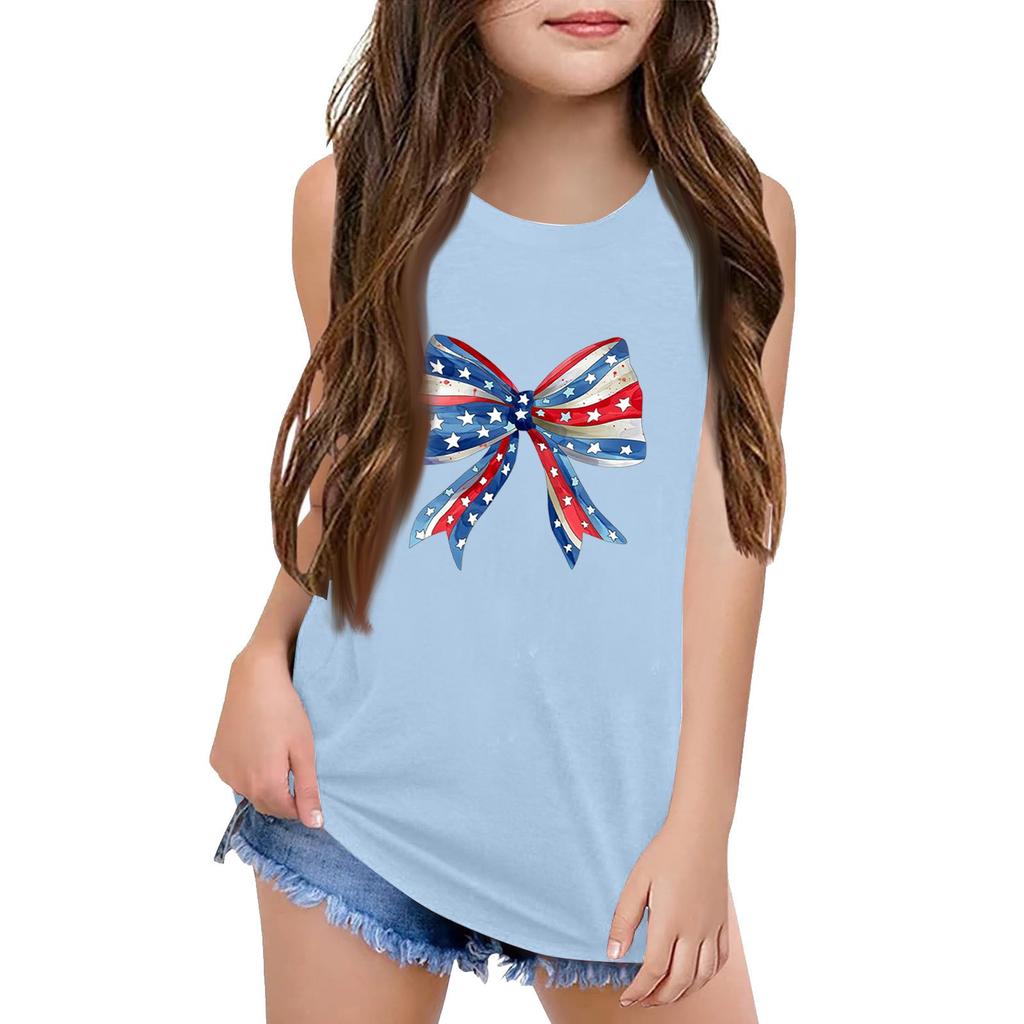 Mädchen Kinder Sommer Rundhals Ärmellose Shirts Tanktops