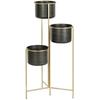 Planter - DKD HOME DECOR - Standard - Metal - Black and Gold - 21x30x80 Cm