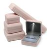 Engagement Ring Earrings Box For Women Jewelry Pendant Box with LED Light Bracelet Jewellery Case Wedding Necklace Display Case