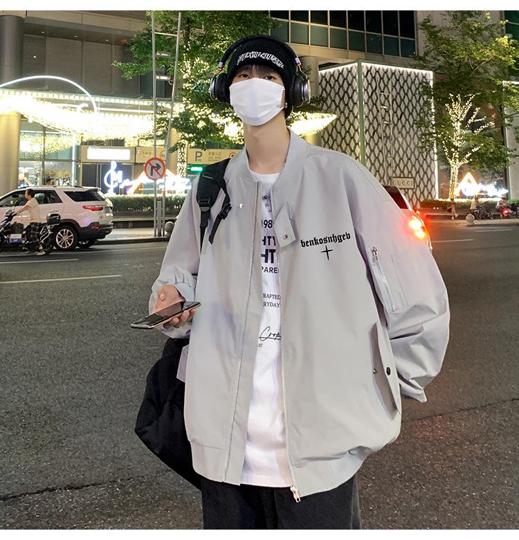 Men's Vintage West Coast Retro Baseball Flight Jacket – Oversized Spring/Autumn Style