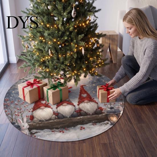 Seasonal Home Decoration 35.4" Christmas Tree Skirt, Round Mat with Vibrant Holiday Prints for Party Decor Decorations and Decor, Durable Xmas