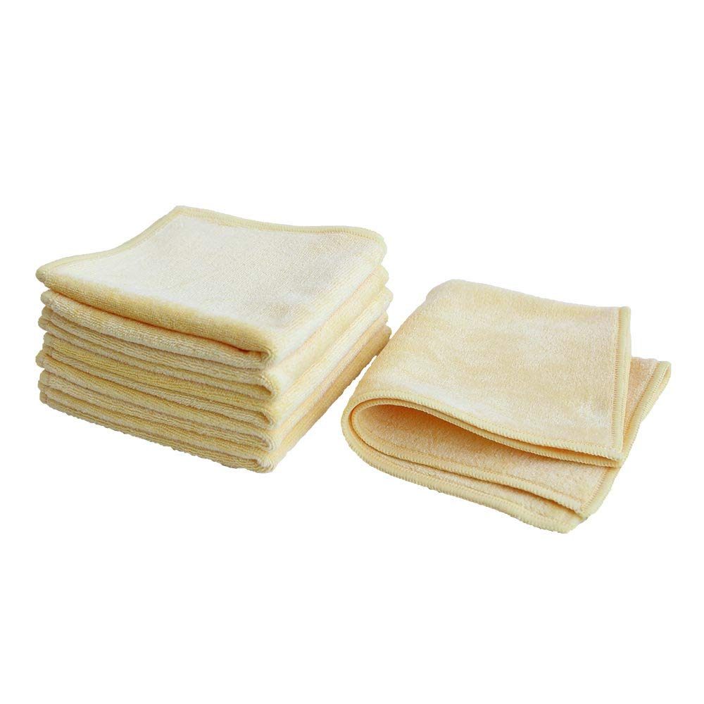 imaa Hand Set of 25cm x Custard Quick-Drying Handkerchiefs, Absorbent, Quick-Drying, Towels, 6, 25cm,