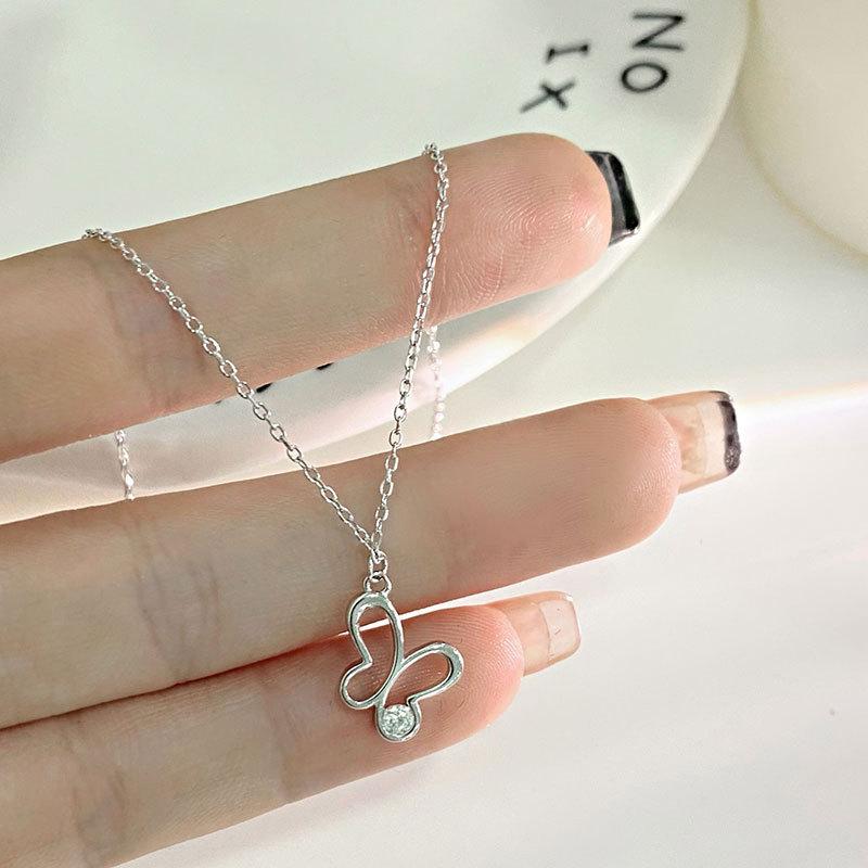 

Изысканное и компактное ожерелье в виде бабочки, легкий роскошный циркон, ощущение высокого класса, стиль милой феи, нишевый дизайн