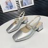 thick-soled thick-heeled rhinestone bag head sandals for women to wear 2025 summer temperament commuting versatile fairy style Mary Jane shoes
