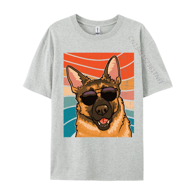 Mens Cotton Tshirt Retro German Shepherd T German Shepherd Tshirt loose Print Casual Comfortable Tshirt Top