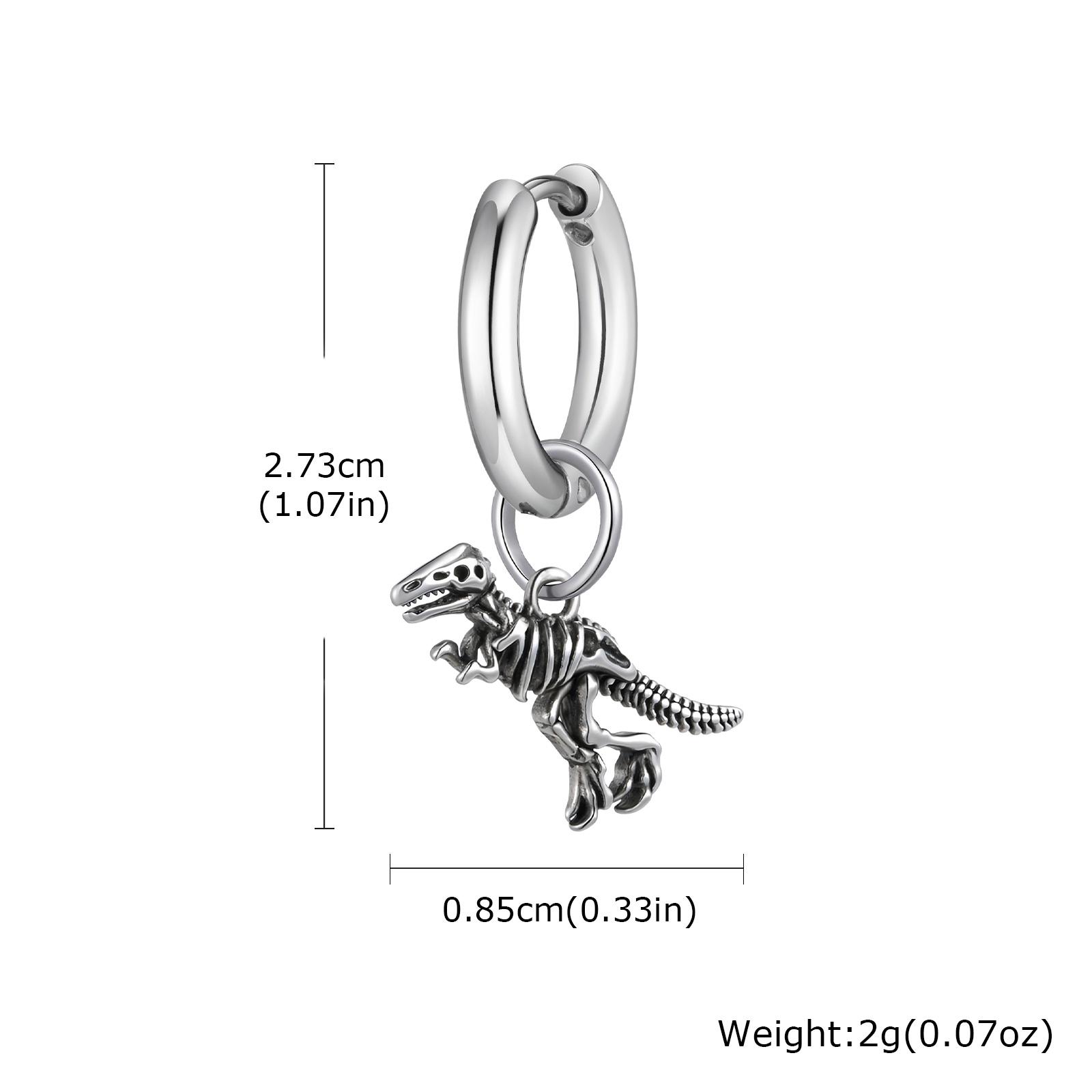 

Punk Rock Dinosaur Earrings for Men Women Hypoallergenic Stainless Steel Drop Earrings Personalized Irregular Jewelry Gift