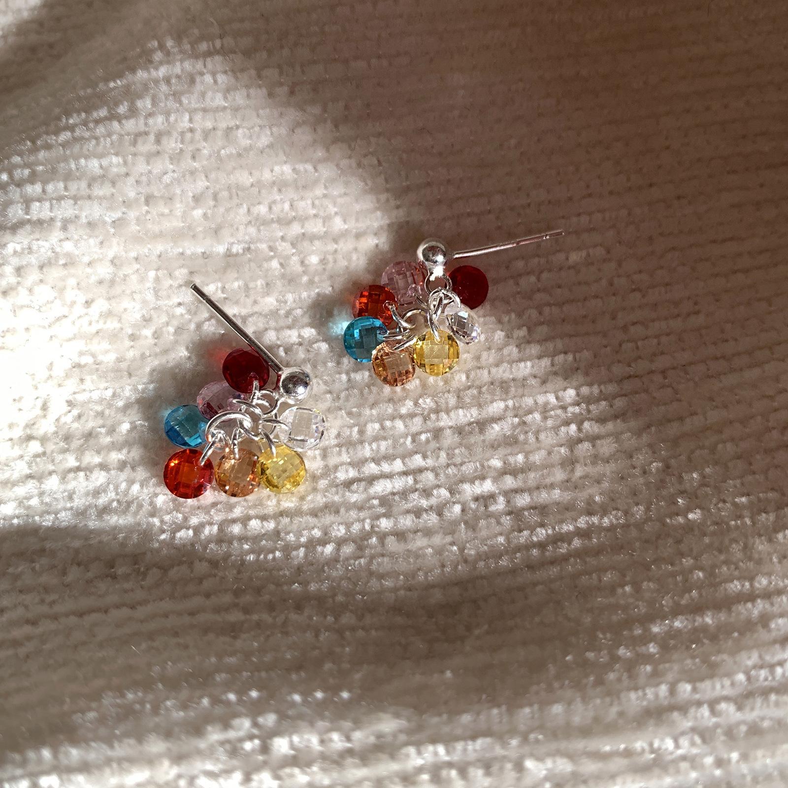 

Silver needle resin flower fringed earrings 2026 spring and summer Mori small fresh stud earrings seaside vacation wind earrings wholesale