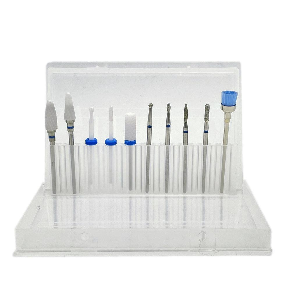 10pcs Manicure Ceramic Nail Drill Bits Set Removing Gel Varnish Drill Manicure Machine Pedicure Nail Bits for Electric Drill