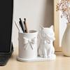 huaqianguhh Cat Pen Holder, Cute Kitty Desk Organizer with Pens, Pencils, Makeup Brushes, 3D Printed Sculpture for Home Office Decor