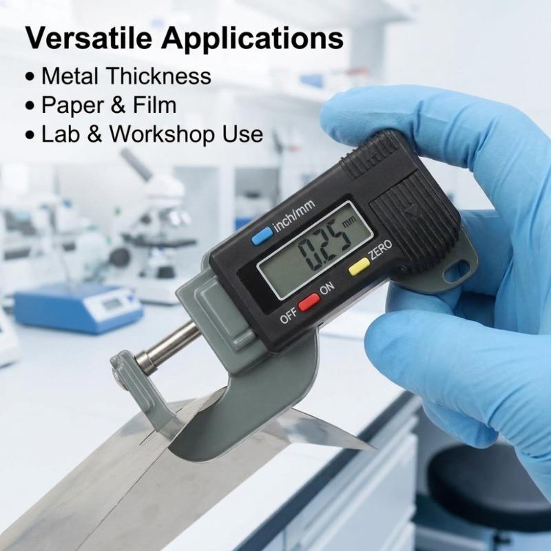 Portable Precise Digital Thickness Gauge Meter Metal Tester Micrometer 0 to 12.7mm Caliper Meter Width Measure Tools