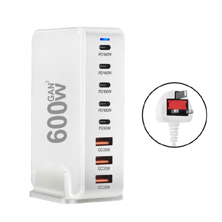 Fast Speed 600W USB C USB A Chargers 8 Port Fast Charging Power Adapter for Laptops, Tablets, and Phones