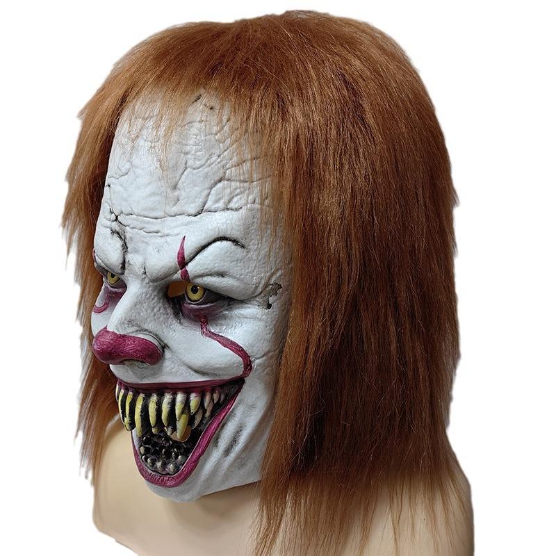 Halloween Horror Clown Pennywise New European and American Style Latex Mask with a Soul-reviving Clown Design