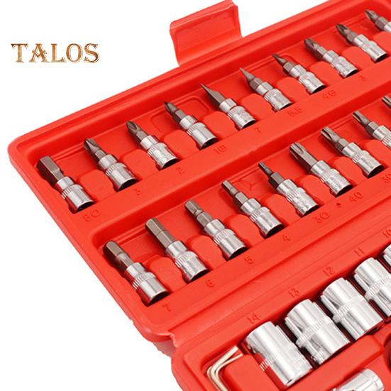 46-teiliges Auto-Schraubenschlüssel-Set, starke Drehmomentschlüssel, Auto-Reparaturwerkzeuge für Autos, Fahrräder, Motorräder, Antriebsnüsse, Sechskant-Sets für PH, SL, PZ, HEX, T-Bohrer
