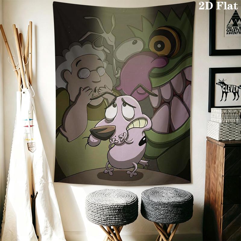 Timid Cartoon Puppy Pattern Home Decor Tapestry, Wall Hanging, Decorative RV Wall Cloth.ZGT0914238