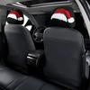 Holiday Car Headrest Cover Set, Slip On Polyester Fabric Washable for Christmas Cabin Style, Daily Driving, and Family Cars