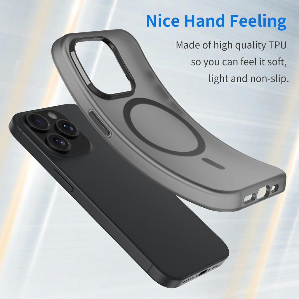 For iPhone 16 Pro Case Compatible with MagSafe TPU+PC Slim Matte Translucent Phone Cover