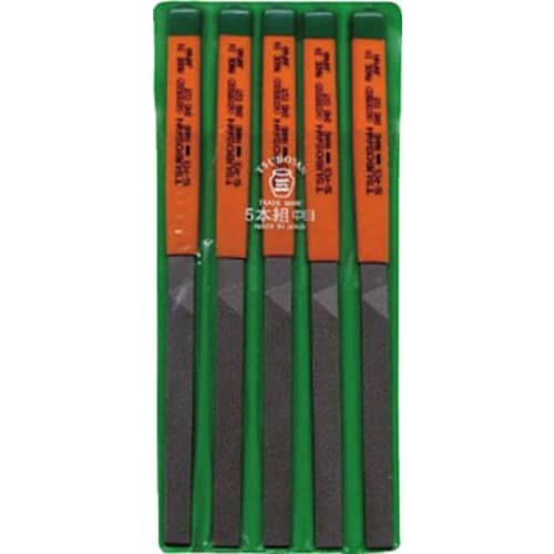 Tsubosan File Set, 5-Piece Set, Flat, Medium Grit, HI00502