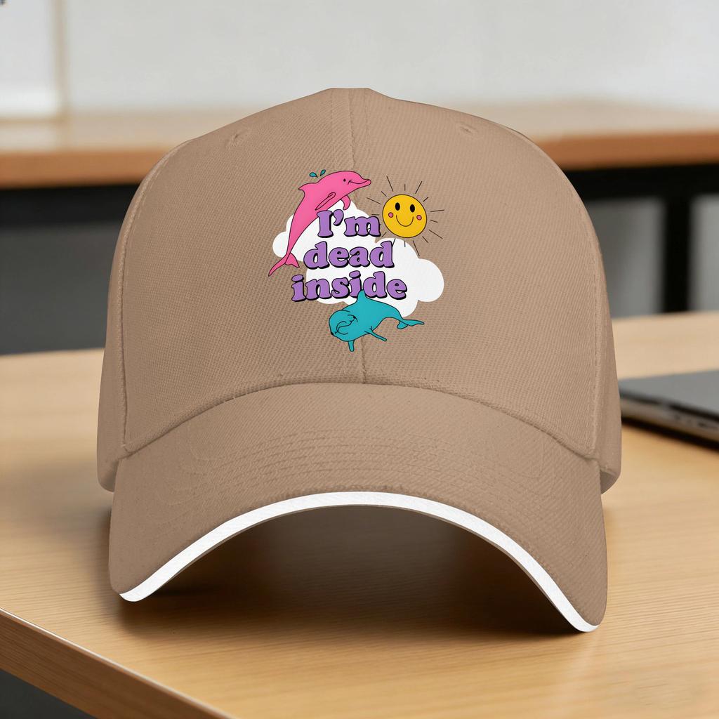 Sommer Ich bin innerlich tot Baseballkappe Laufen Hippie Lässig Print Sonne Hip Hop Hüte Damen Unisex Großhandel Baseballkappen