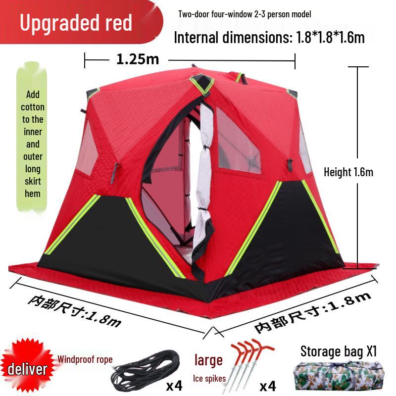 Instant Open Fully Automatic Winter Fishing Tent - No Assembly Needed, Thickened for Warmth and Cold Protection, Ideal for Camping and Ice Fishing.