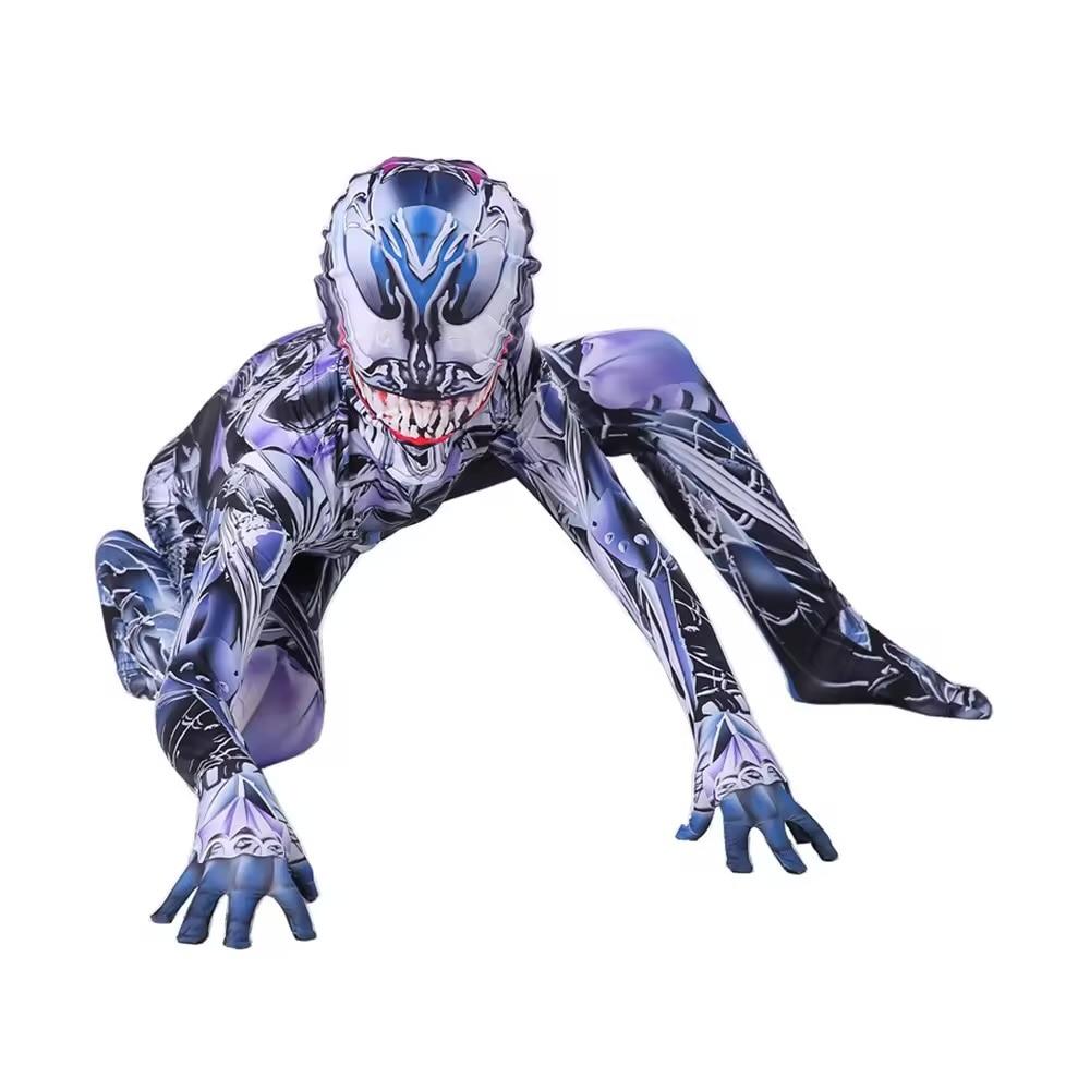 Kids Venom Costume with Mask Antihero Superhero Suit 5-6 Years 130cm Multicolor