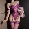 Domila Sexy Lingerie Purple Lace Onesie Pure Desire Uniform Set No Pajamas Female Temptation