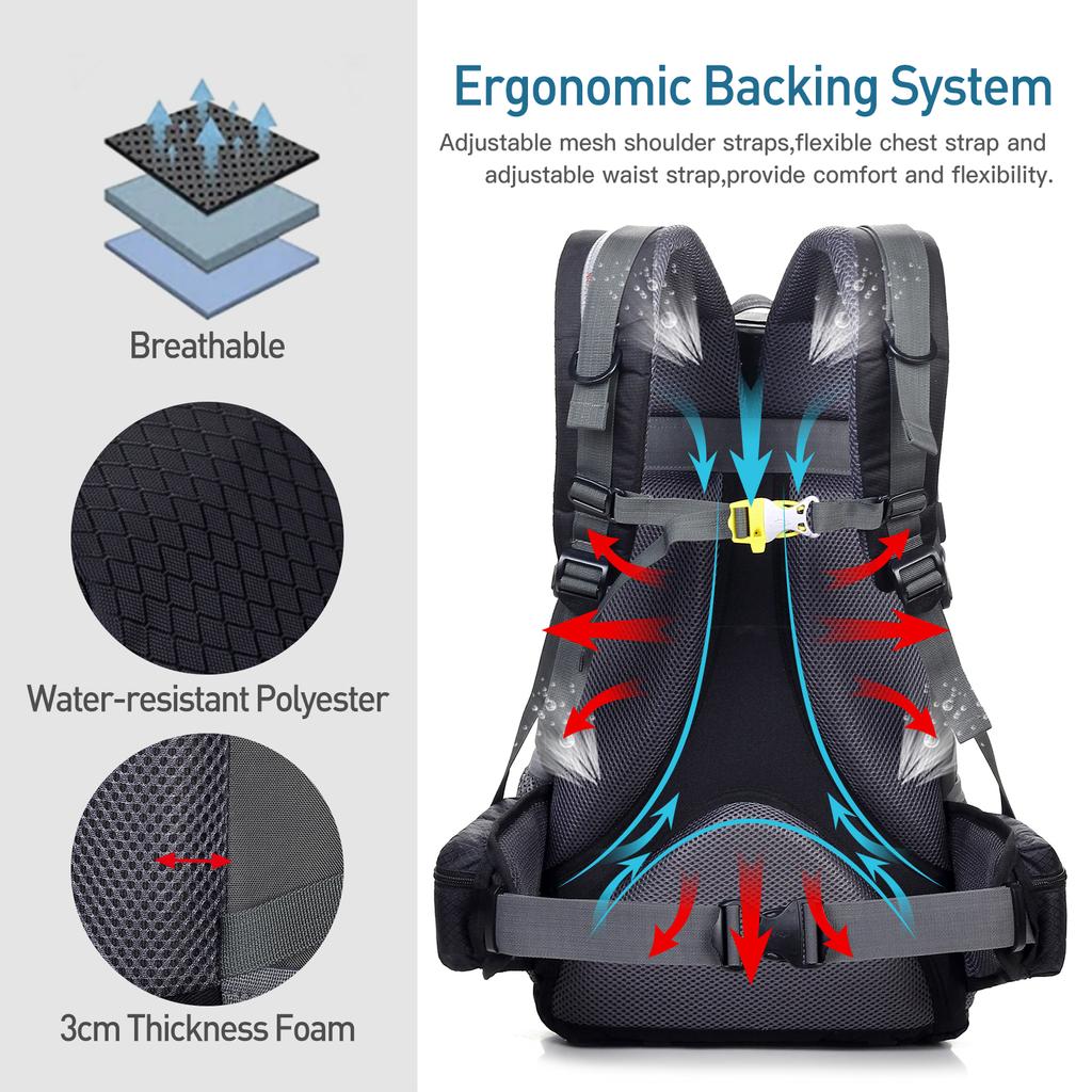 40L Männer Frauen Trekking Rucksack Bergsteigen Tasche Outdoor Reise Zelt Rucksack für Camping Wandern