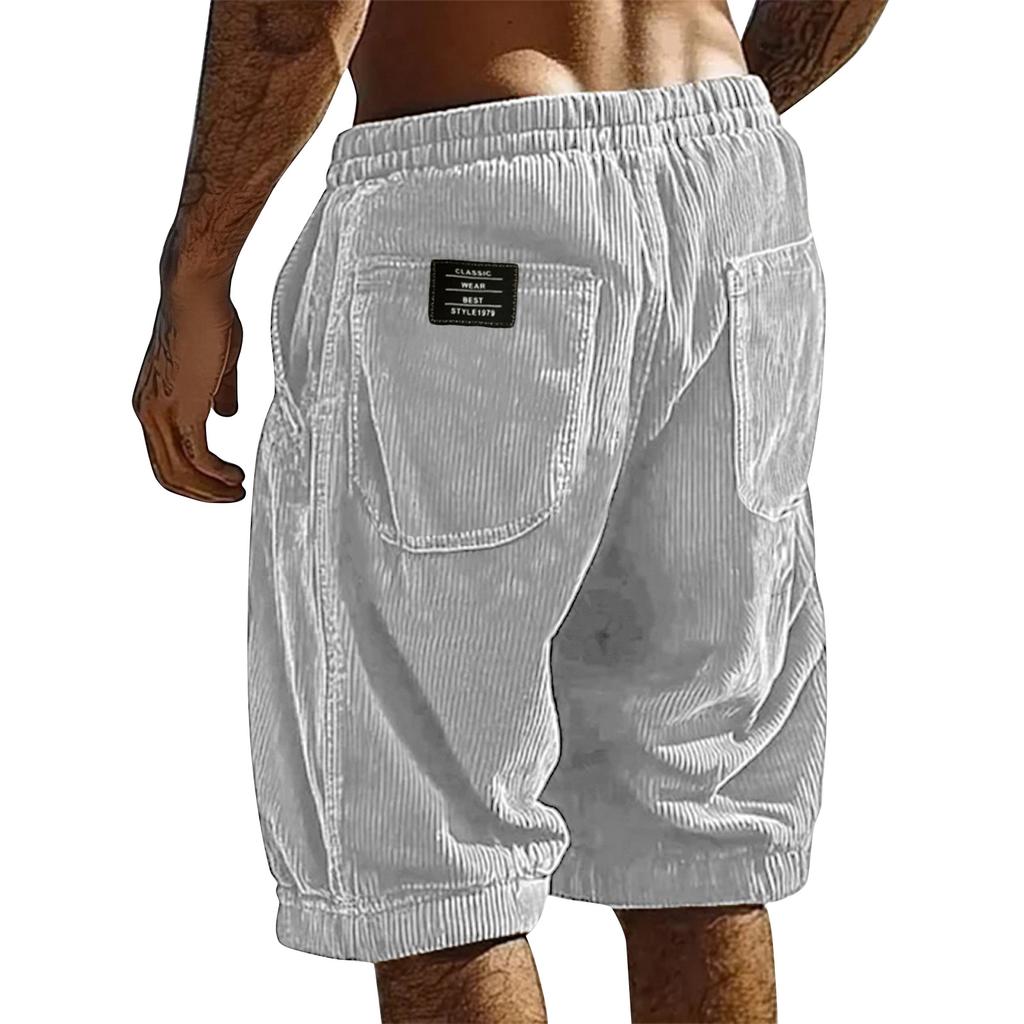 Men's Summer Striped Athletic Shorts Men's Multi-Pocket Casual Shorts