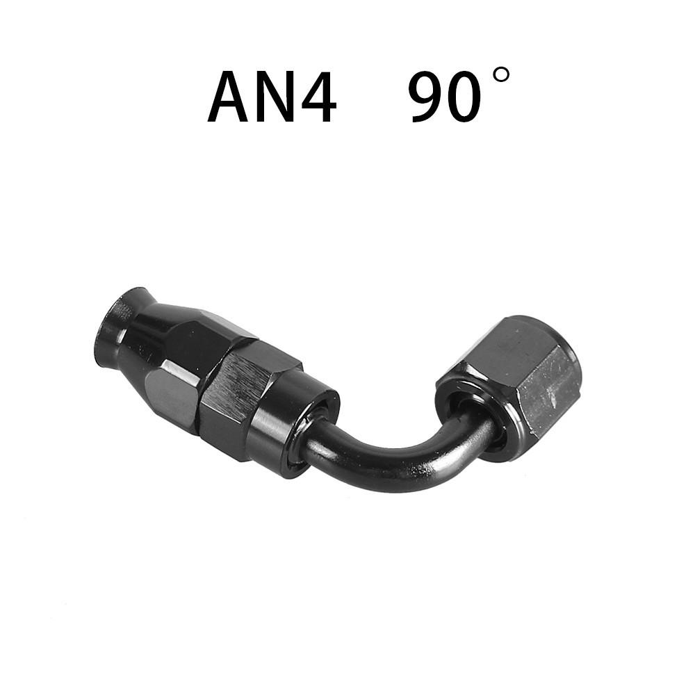 AN4/6/8/10/12 Straight 0°/45°/90°/120°/180° Degree PTFE Oil Fuel Swivel Hose End Fitting Oil Hose End Adaptor Kit Black