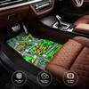 90s Vintage Racing Track Anti-Slip Mat - Durable All-Weather Car Floor Mat, Suitable for Cars, SUVs, Sedans - Vibrant Neon Cityscape Design