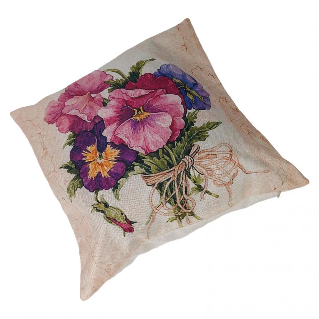 Stylish Home Decors Nordic Flowers Sofa Pillow Case Cotton Linen Cover